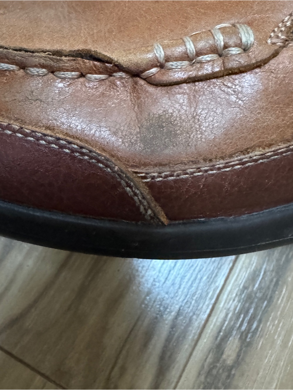Vionic Men's Aster Preston Tan Brown Leather Slip On Moc Loafers Comfort Size 10 - Picture 12 of 13